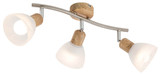 Globo Daytona E14 Strahler 3-fach 5W Holzoptik, Metall Ø10cm 81890346