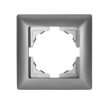 Gunsan Visage 1-fach Rahmen für 1 Steckdose Schalter Dimmer Silber