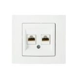 Gunsan Moderna Datenbuchse 2-fach CAT5e Internet Netzwerk Weiss