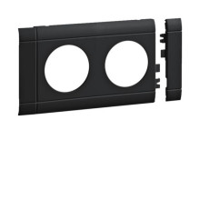 Hager GB080209011 Blende 2-fach Steckdose zu Oberteil 80mm anreihbar halogenfrei graphitschwarz