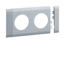 Hager GB08020LAN Blende 2-fach Steckdose zu Oberteil 80mm anreihbar halogenfrei alu