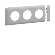 Hager GB080307035 Blende 3-fach Steckdose zu Oberteil 80mm anreihbar halogenfrei lichtgrau