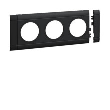 Hager GB080309011 Blende 3-fach Steckdose zu Oberteil 80mm anreihbar halogenfrei graphitschwarz