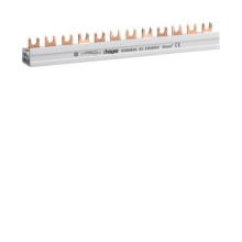Hager KDN463A Phasenschiene 4 polig mit Gabelanschluss 10mm² 63A 12 Module