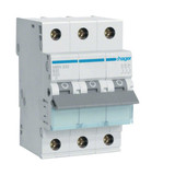 Hager MBN332 Leitungsschutzschalter 3 polig 6kA B-Charakteristik 32A 3 Module