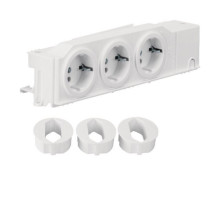 Hager VZ00AS Schuko-Steckdose, universal, 3fach drehbar, geschraubt, Hutschienenmontage