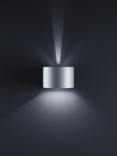 Helestra SIRI44-R LED Wandleuchte 7W dimmbar IP54 90Ra Warmweiss Silbergrau A28342.46