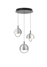Hell Hoop LED Pendelleuchte 3-fach Warmweiß Dimmbar 60-180cm >90Ra Alu 20715/3-37