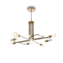 Ideal Lux TRIUMPH Pendelleuchte E27 8-fach ⌀920mm dimmbar Messing 160269