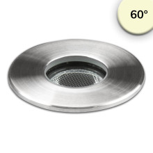 ISOLED LED Einbaustrahler, Edelstahl , 2W, 60°, IP67, 12V AC/DC, warmweiß