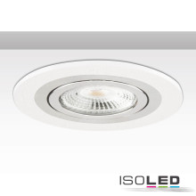 ISOLED Einbaurahmen rund, Lochausschnitt 80mm, weiß + Alu gebürstet, für GU10/MR16 Spots