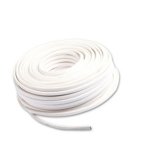 ISOLED Kabel 25m Rolle 2-polig 0.75mm2 H03VVH2-F PVC Mantel weiß, VDE (nicht halogenfrei!), AWG18