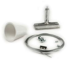 ISOLED Seilabhängung (1 Stk) für 3ph Stromschiene Classic mit Gegenstück inkl. Baldachin und Stahlseil 2m