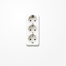 Jung 10S23LWW SCHUKO-Dreifach-Steckdose, mit Zugentlastung, bruchsicher, alpinweiß