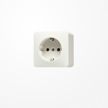 Jung 321A SCHUKO-Steckdose, 16 A 250 V ~, 39 mm, Schraubklemmen, AP 600, weiß