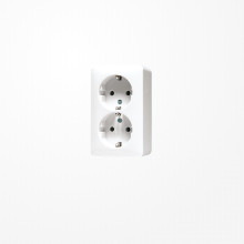 Jung 6020AWW SCHUKO-Zweifach-Steckdose, 16 A 250 V ~, 47 mm, AP 600, alpinweiß