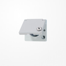 Jung 620WSLOT Oberteil für SCHUKO-Steckdosen, mit Sicherheitsschloss, WG 600, grau