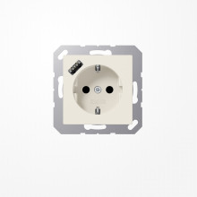 Jung A1520-18A SCHUKO-Steckdose 16 A, mit USB-Ladegerät 1xTyp A, SAFETY+, Serie AS, weiß