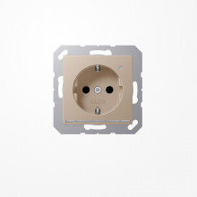 Jung A1520-OCHLNW SCHUKO-Steckdose mit LED-Orientierungslicht, 16 A 250 V ~, SAFETY+, Thermoplast lackiert, Serie A, champagner