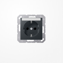 Jung A1520BFKINAANM SCHUKO-Steckdose, 16 A 250 V ~, mit Schriftfeld, SAFETY+, Thermoplast lackiert, Serie A, anthrazit matt
