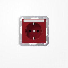 Jung A1520BFKINART SCHUKO-Steckdose, 16 A 250 V ~, mit Schriftfeld, SAFETY+, Thermoplast, Serie A, rot