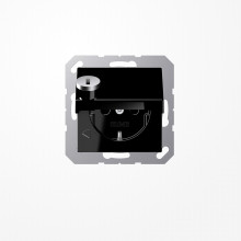 Jung A1520BFKLSLSW SCHUKO-Steckdose, 16 A 250 V ~, SAFETY+, Klappdeckel, mit Sicherheitsschloss, Thermoplast, Serie A, schwarz