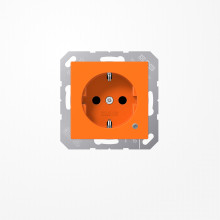 Jung A1520BFKOO SCHUKO-Steckdose, 16 A 250 V ~, mit Funktionsanzeige, SAFETY+, Thermoplast, Serie AS/A, orange (für ZSV)