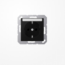 Jung A1520BFNASWM SCHUKO-Steckdose, 16 A 250 V ~, mit Schriftfeld, Thermoplast lackiert, Serie A, graphitschwarz matt