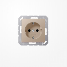 Jung A1520KICH SCHUKO-Steckdose, 16 A 250 V ~, SAFETY+, Duroplast lackiert, Serie A, champagner