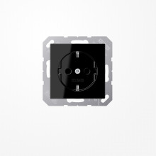 Jung A1520KISW SCHUKO-Steckdose, 16 A 250 V ~, SAFETY+, Duroplast, Serie A, schwarz