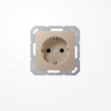 Jung A1520NCH SCHUKO-Steckdose, 16 A 250 V ~, ohne Krallen, Duroplast lackiert, Serie A, champagner