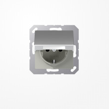Jung A1521BFKLAL SCHUKO-Steckdose, 16 A 250 V ~, Schraubklemmen, Klappdeckel, Thermoplast lackiert, Serie A, aluminium