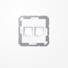 Jung A1569-2ATWW Abdeckung (gerastet) für Modular-Jack-Steckbuchsen, 2fach, Avaya, Serie AS/A, alpinweiß
