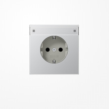 Jung AL1520KINA SCHUKO-Steckdose, 16 A 250 V ~, mit Schriftfeld, SAFETY+, Serie LS, Aluminium