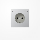 Jung AL1520NA SCHUKO-Steckdose, 16 A 250 V ~, mit Schriftfeld, Serie LS, Aluminium