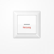 Jung AS590HWW Wippe mit Rahmen mit Lichtleiter, Aufschrift Heizung, Duroplast, Serie AS, alpinweiß