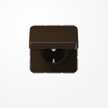 Jung CD1520BFKLBR SCHUKO-Steckdose, 16 A 250 V ~, Klappdeckel, Thermoplast, Serie CD, braun