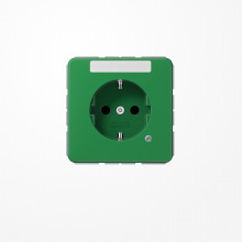 Jung CD1520BFNAKOGN SCHUKO-Steckdose, 16 A 250 V ~, mit Funktionsanzeige, mit Schriftfeld, SAFETY+, Thermoplast, Serie CD, grün (für SV)
