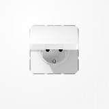 Jung CD1520NBFKLWW SCHUKO-Steckdose, 16 A 250 V ~, ohne Krallen, Klappdeckel, Thermoplast, Serie CD, alpinweiß
