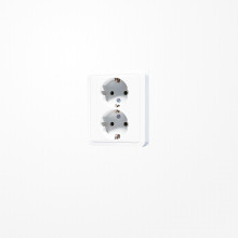 Jung CD5020NKIWW SCHUKO-Zweifach-Steckdose, 16 A 250 V ~, ohne Krallen, SAFETY+, Duroplast, Serie CD, alpinweiß