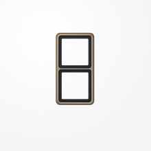 Jung CD582GB Rahmen 2fach, senkrechte und waagerechte Montage, Aluminium eloxiert, CD 500, gold-bronze
