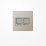 Jung ES1969-25WE Abdeckung (gerastet) für Modular-Jack-Steckbuchsen, 2fach, EMT, AMP, MTRJ, Serie LS, Edelstahl