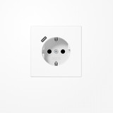 Jung LS1520-18CWW SCHUKO-Steckdose 16 A, mit USB-Ladegerät 1xTyp C, SAFETY+, Serie LS, alpinweiß