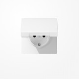 Jung LS1520BFKIKLWWM SCHUKO-Steckdose, 16 A 250 V ~, SAFETY+, Klappdeckel, Thermoplast lackiert, Serie LS, schneeweiß matt