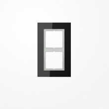 Jung LSP982GLSW Glasrahmen 2fach, senkrechte und waagerechte Montage, Glas, LS PLUS, schwarz (Glas)