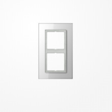 Jung LSP982GLWW Glasrahmen 2fach, senkrechte und waagerechte Montage, Glas, LS PLUS, alpinweiß (Glas)
