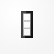 Jung LSP983GLSW Glasrahmen 3fach, senkrechte und waagerechte Montage, Glas, LS PLUS, schwarz (Glas)