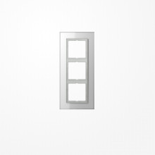 Jung LSP983GLWW Glasrahmen 3fach, senkrechte und waagerechte Montage, Glas, LS PLUS, alpinweiß (Glas)