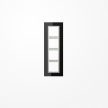 Jung LSP984GLSW Glasrahmen 4fach, senkrechte und waagerechte Montage, Glas, LS PLUS, schwarz (Glas)