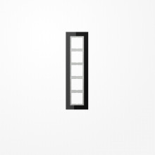 Jung LSP985GLSW Glasrahmen 5fach, senkrechte und waagerechte Montage, Glas, LS PLUS, schwarz (Glas)